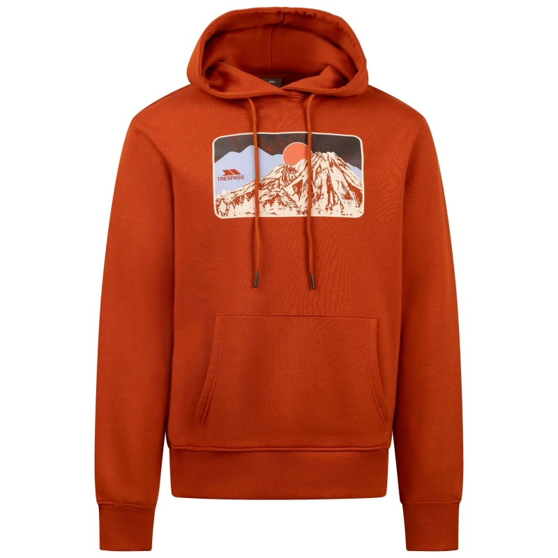 Image of Trespass Trespass Men Norton Mountain Hoodie in Burnt Orange Size: Small Burnt Orange S Male 5063806403876