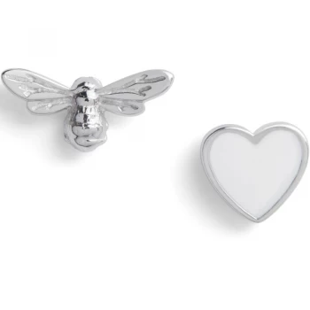 Image of Olivia Burton You Have My Heart White And Silver Stud Jewellery