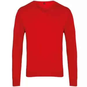 Image of Premier Mens V-Neck Knitted Sweater (3XL) (Red)