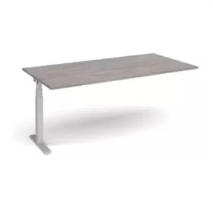 Image of Elev8 Touch boardroom table add on unit 2000mm x 1000mm - silver frame and grey oak top