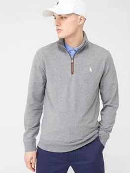 Image of Polo Ralph Lauren Golf Golf Terry Half Zip Midlayer Top - Grey Heather