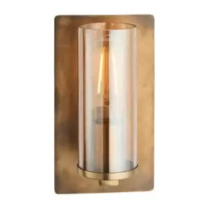 Image of Loops - Antique Brass Patina Wall Lamp Light & Champagne Glass Shade - 10W E27 led