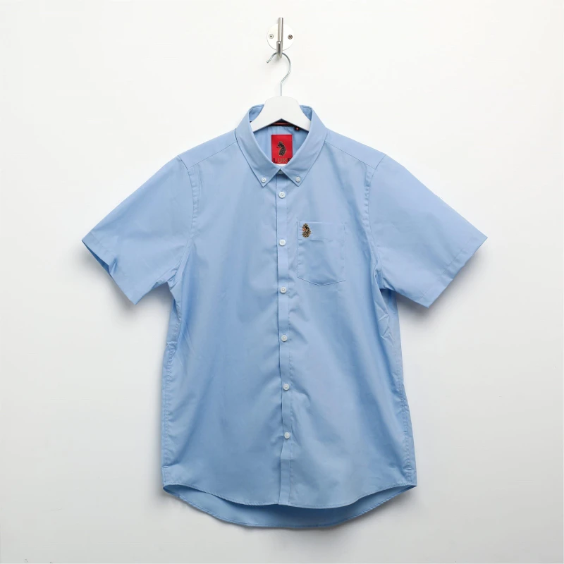 Image of Luke 1977 Iron Bridge Short Sleeve Shirt - Blue Blue S