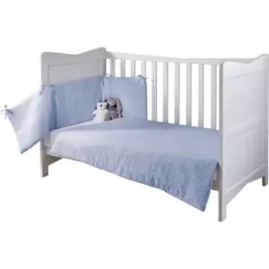 Image of Waffle Cot/Cot Bed Quilt & Bumper Bedding Set - Blue - Blue - Clair De Lune