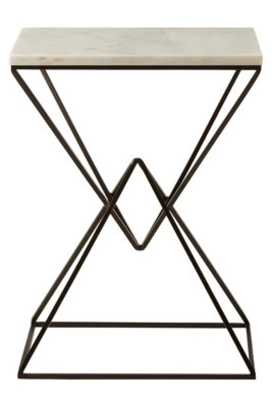 Image of Premier Housewares Shalimar Marble top Rectangular Side Table Black