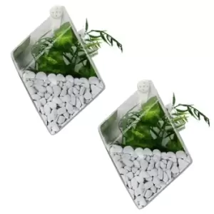 Image of Hanging Diamond Glass Terrarium - Set of 2 M&amp;W