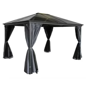 Image of Lugano Polycarbonate 3.6m x 3.6m Grey Gazebo Grey
