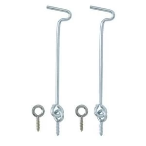 Image of BQ Zinc Effect Metal Hook Eye L100mm Pack of 2