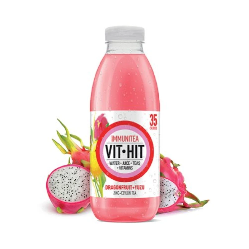 Image of Vit Hit Immunitea Dragonfruit and Yuzu Drink 500ml (12 Pack) VIT5D