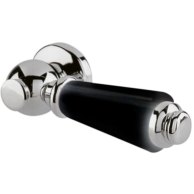 Image of nuie Black Ceramic Handle WC Lever - Chrome, Silver E470