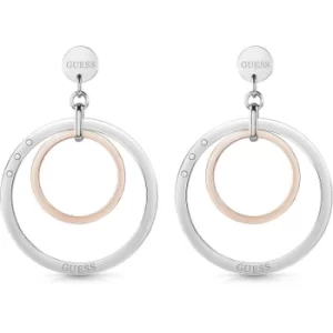 Image of Ladies Guess Stainless Steel Chain Circles Chain Circles Hoops