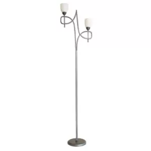 Image of San Marino Floor Lamp In-Line Dimmer 2 Light E14 Tex/Pewter, NOT LED/CFL Compatible