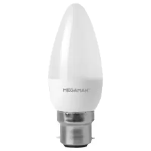 Image of Megaman 3.5W LED BC/B22 Candle Warm White 360° 250lm Dimmable - 145500