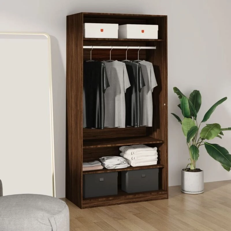 Image of VIDAXL Wardrobe Brown Oak 100x50x200cm Engineered Wood Vidaxl 8720845735388