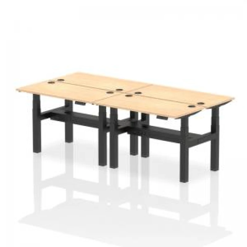 Image of Air Back-to-Back 1200 x 600mm Height Adjustable 4 Person Bench Desk DYNHA01578