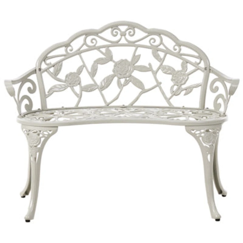 Image of Beliani Garden Bench Piura 88cm Metal White
