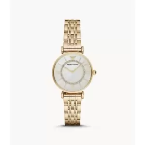 Image of Emporio Armani Womens Two-Hand Gold-Tone Stainless Steel Watch - Gold