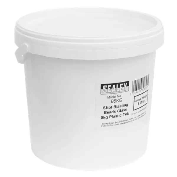 Image of Genuine SEALEY B5KG Shot Blasting Beads Glass 5kg Plastic Tub
