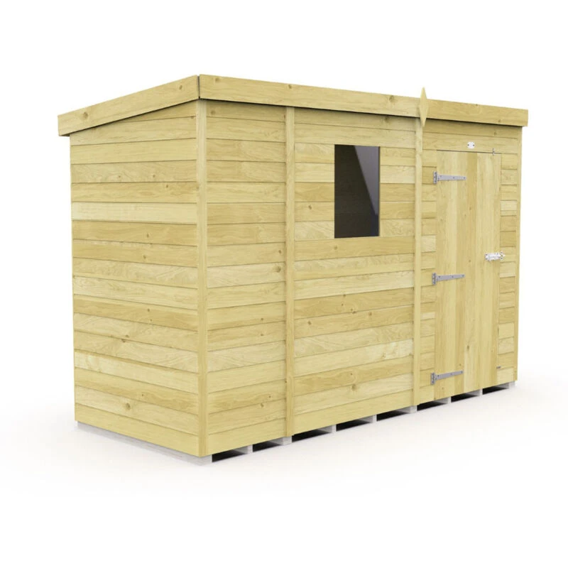 Image of Flat Pack Sheds DIY Sheds 9 x 4 Pent Shed, Brown 9X4PFF