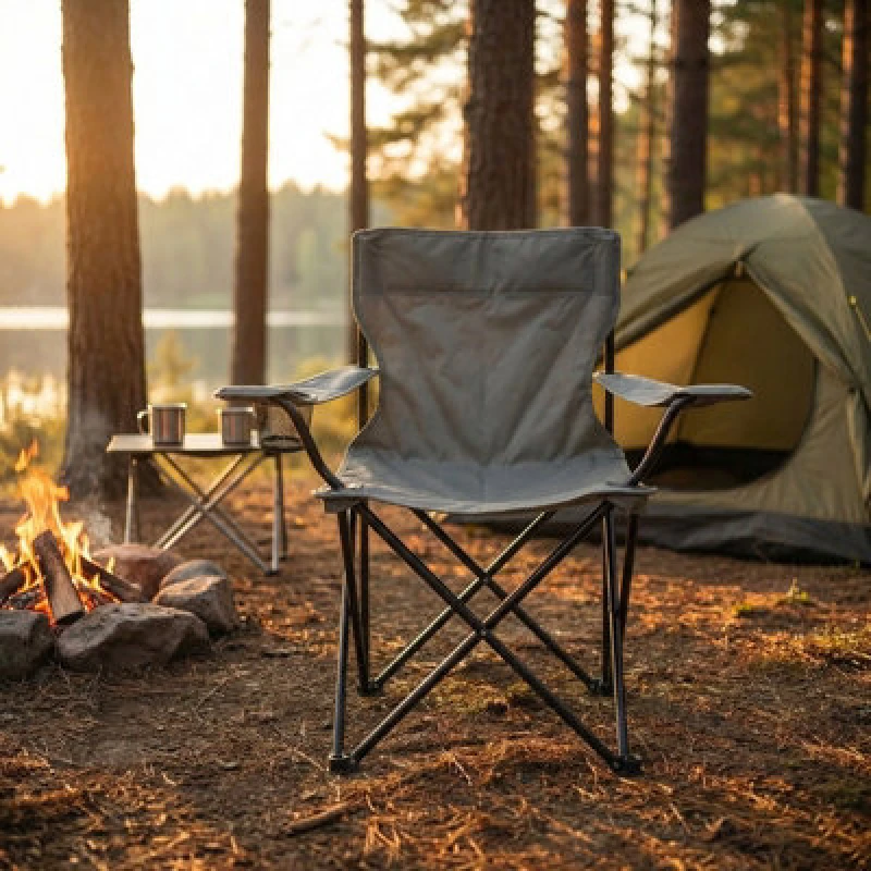 Image of OHS OHS Outdoor Camping Chair Geo Folding Portable Picnic Garden Seat, Adults in Charcoal Charcoal One Size Unisex 5027434209477