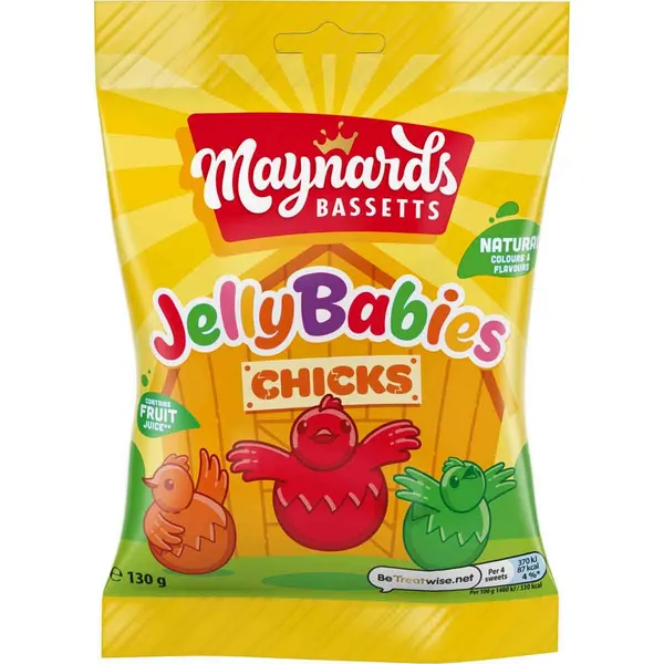 Image of Cadbury Gifts Direct Maynards Bassetts Jelly Babies Chicks 130g 4303195