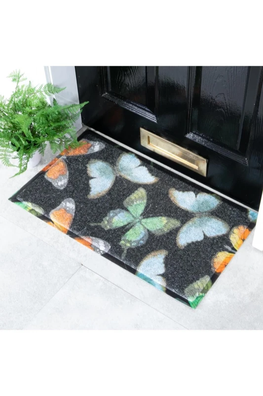 Image of Native Natural Watercolour Butterfly Doormat (70 X 40Cm)
