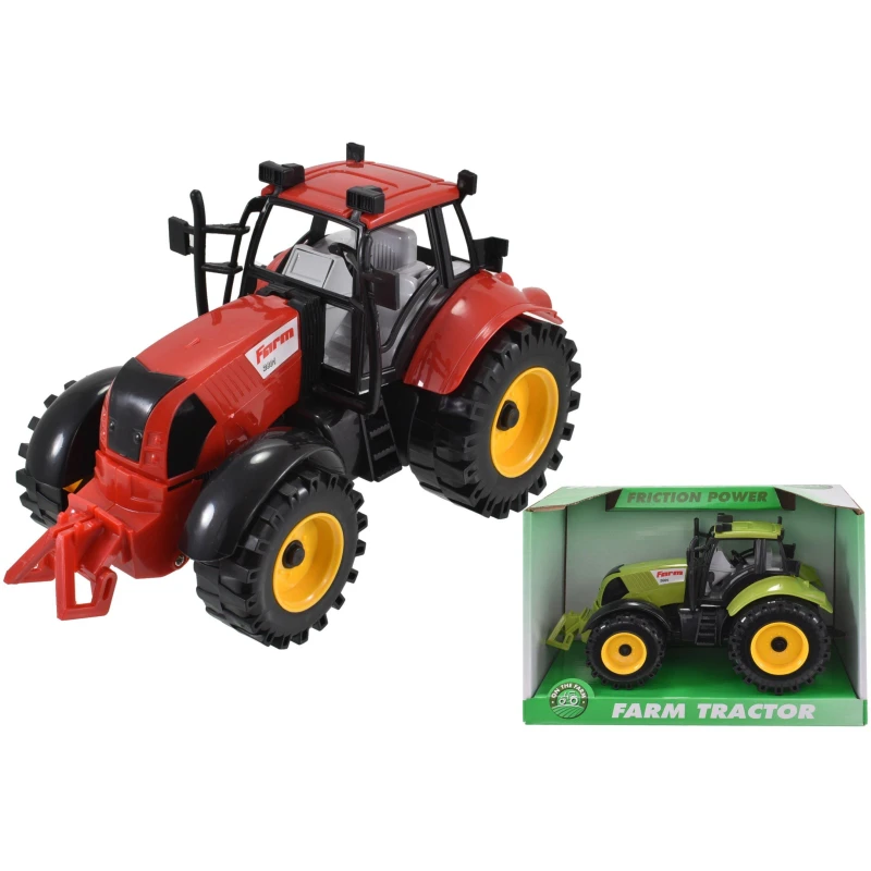 Image of Kandy Toys Friction Powered GREEN Farm Tractor With Opening Bonnet Multi unisex