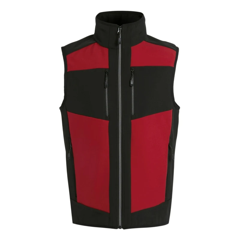 Image of Regatta Professional Mens Colour Block Softshell Body Warmer in Red Size: XS Red Male XS