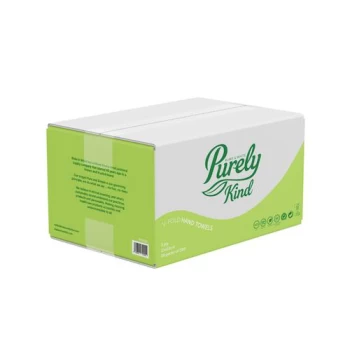 Image of Purely Kind Hand Towels V Fold 2Ply Plastic Free Packaging FSC White (