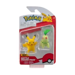 Image of Pokemon 2" Battle Figure Pack - Chikorita & Pikachu