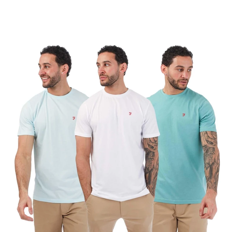 Image of Farah Sheton 3 Pack T-Shirts - Multi Multi S