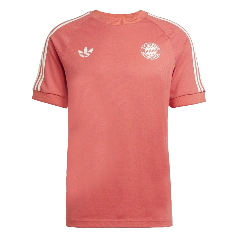 Image of adidas Bayern Munich Originals 3-Stripe T-Shirt Adults - Red Red S