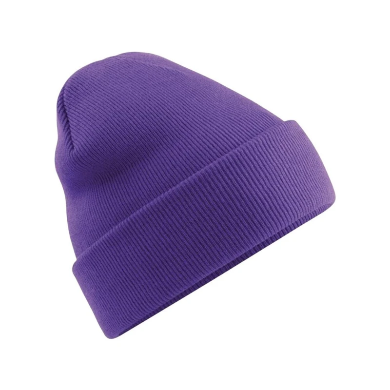 Image of Beechfield Beechfield Men Soft Feel Knitted Winter Hat in Purple Purple One Size Male 5055747773859
