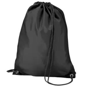 Image of BagBase Budget Water Resistant Sports Gymsac Drawstring Bag (11L) (One Size) (Black)