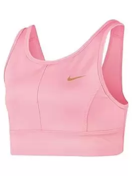 Image of Nike G Nk Swoosh Luxe Bra, Pink, Size Xs=6-8 Years, Women