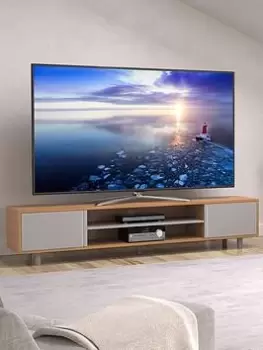 Image of Avf Harbour 2M TV Stand Up To 95" - Light Wood And Grey