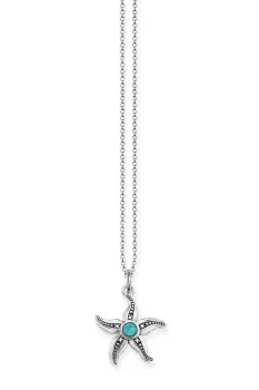 Image of Ladies Thomas Sabo Sterling Silver Glam & Soul Diamond Starfish Necklace KE0013-357-17-L45V