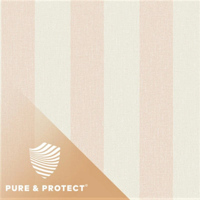 Image of Grandeco Boutique Pure & Protect Stratus Stripe Linen Textured Antibacterial Wallpaper, Pale Pink