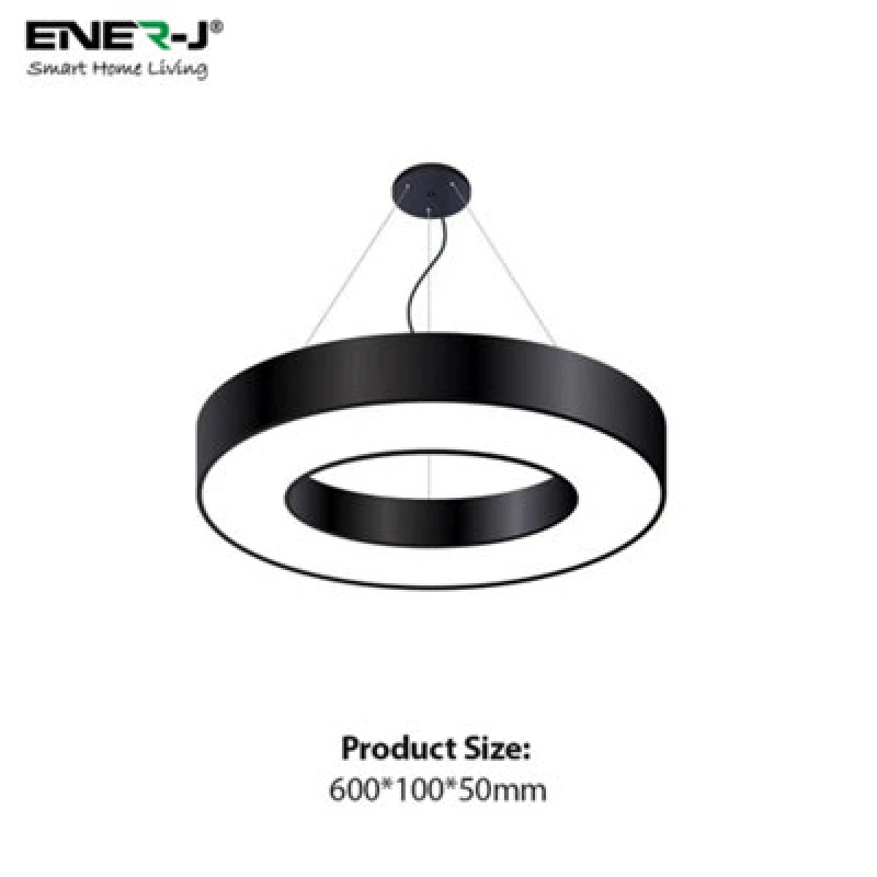Image of Ener-J 36W Hollow Round Pendant Light, Size: Diameter 60 Cms, Lampshade Height 6 Cms