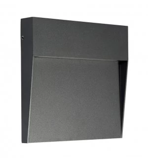 Image of Flush Wall Lamp Large Square, 6W LED, 3000K, 266lm, IP54, Anthracite