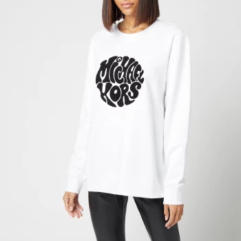 Image of Michael Kors Womens Unisex Mk 60s Sweatshirt - White - M