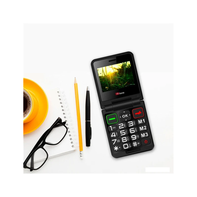 Image of TTfone TTfone TT660 Flip Big Button Mobile + USB C Dock Charger - High-Quality, Ideal for Seniors