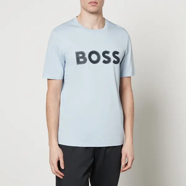 Image of BOSS Green Tee 1 Cotton-Jersey T-Shirt - L Blue Tops male 50512866-527 L
