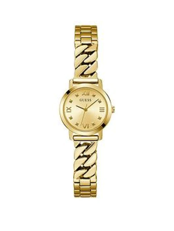 Image of Guess Analogue Watch In Recycled Steel 25 Mm 15240453 Gold