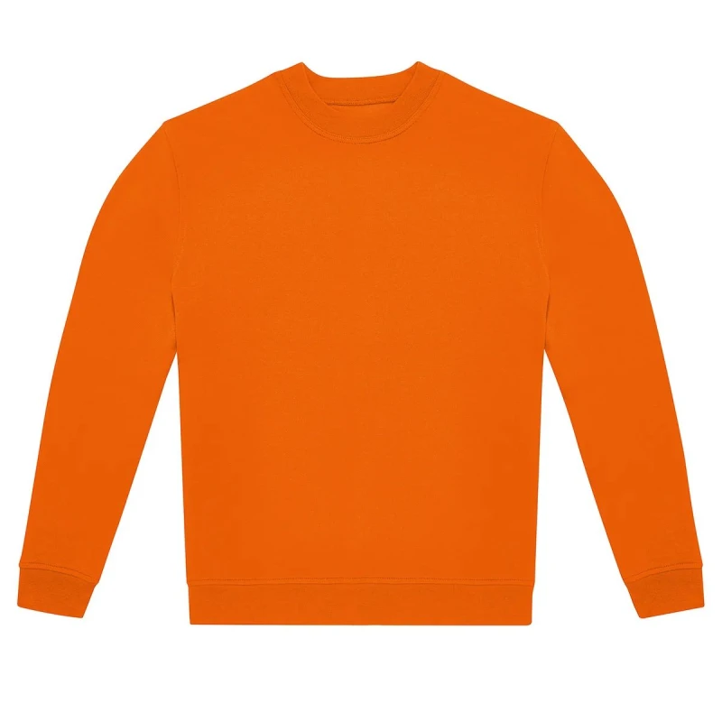 Image of B&C Mens ID.222 Crew Neck Sweatshirt in Orange Size: XS Orange Male XS