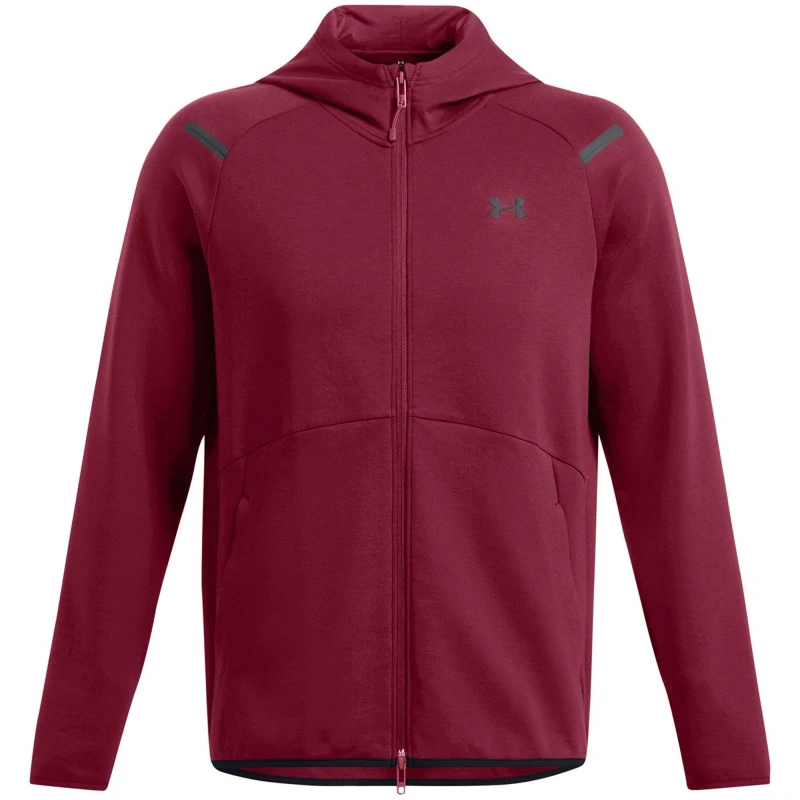 Image of Under Armour Mens Unstoppable Fleece Full-Zip Hoodie Red male S