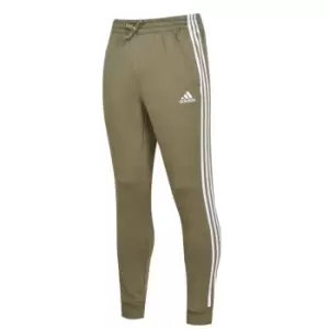 Image of adidas Essentials Fleece Tapered Cuff 3-Stripes Joggers M - Green