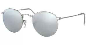 Image of Ray-Ban Womens Metal Round Frame Sunglasses - Rubber Silver