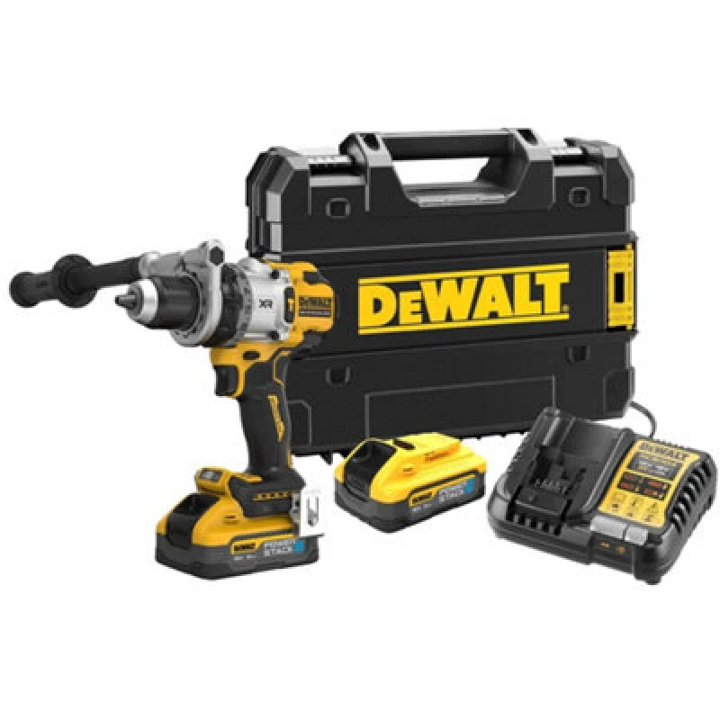 Image of DEWALT DCD1007 18v XR Cordless Brushless Premium Combi Drill DCD1007H2T Batteries: 2 x 5ah Li-ion Powerstack