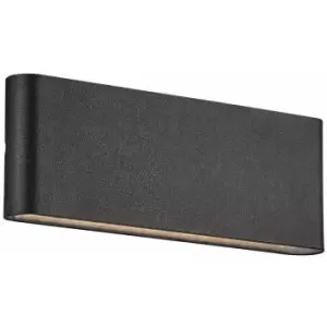 Image of Nordlux Kinver 26cm LED Dimmable Outdoor Up Down Wall Lamp Black, IP54, 3000K